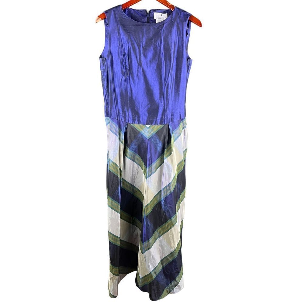 Selection de Givenchy vintage 80’s Germany sample blue plaid dress size 10W holi